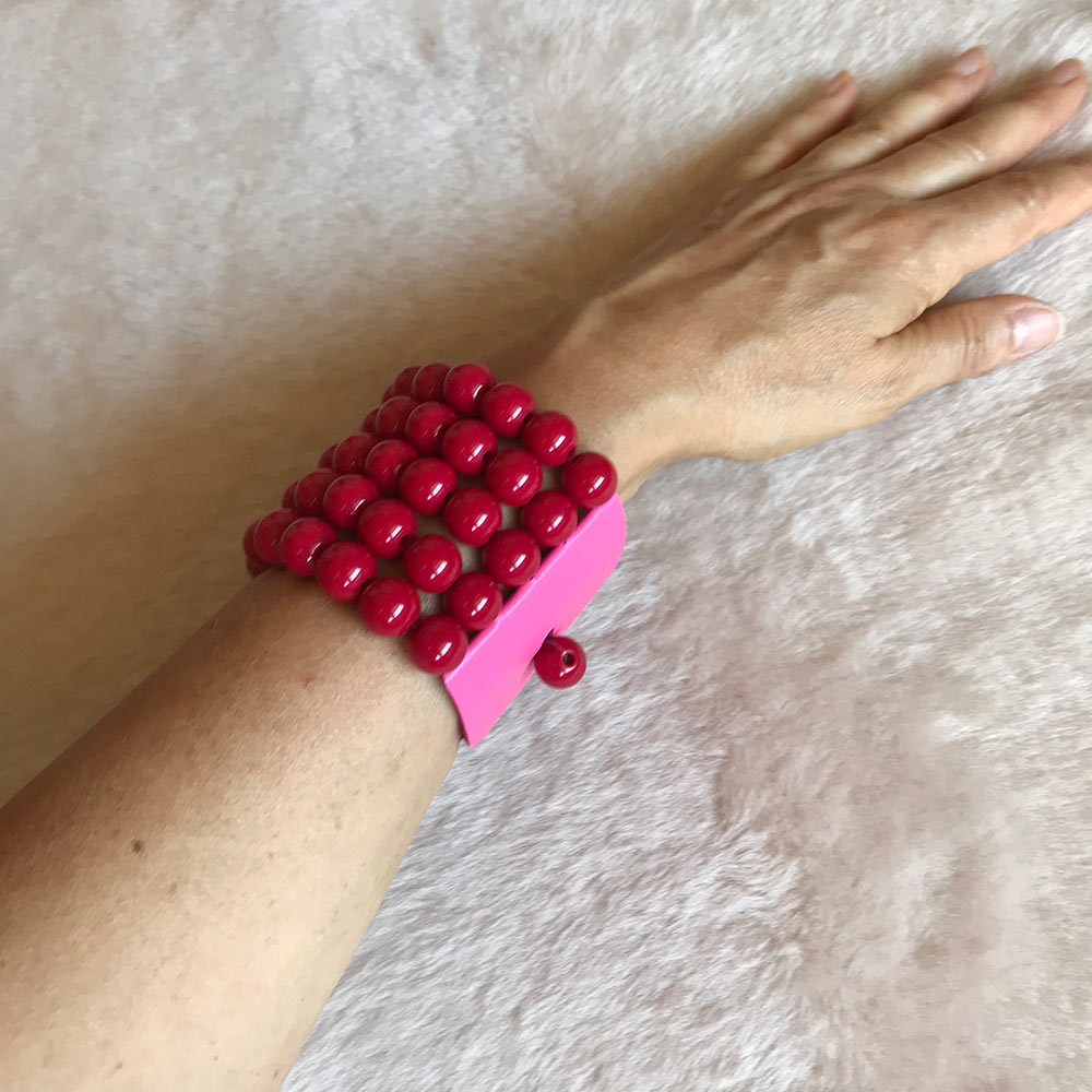 Nora rosso + pelle rosa