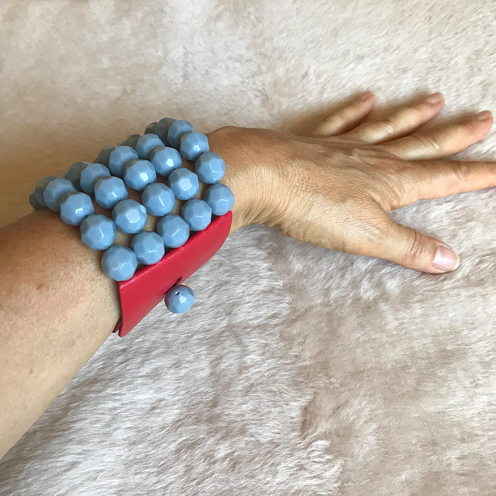 Nora azzurro polvere + rosso
